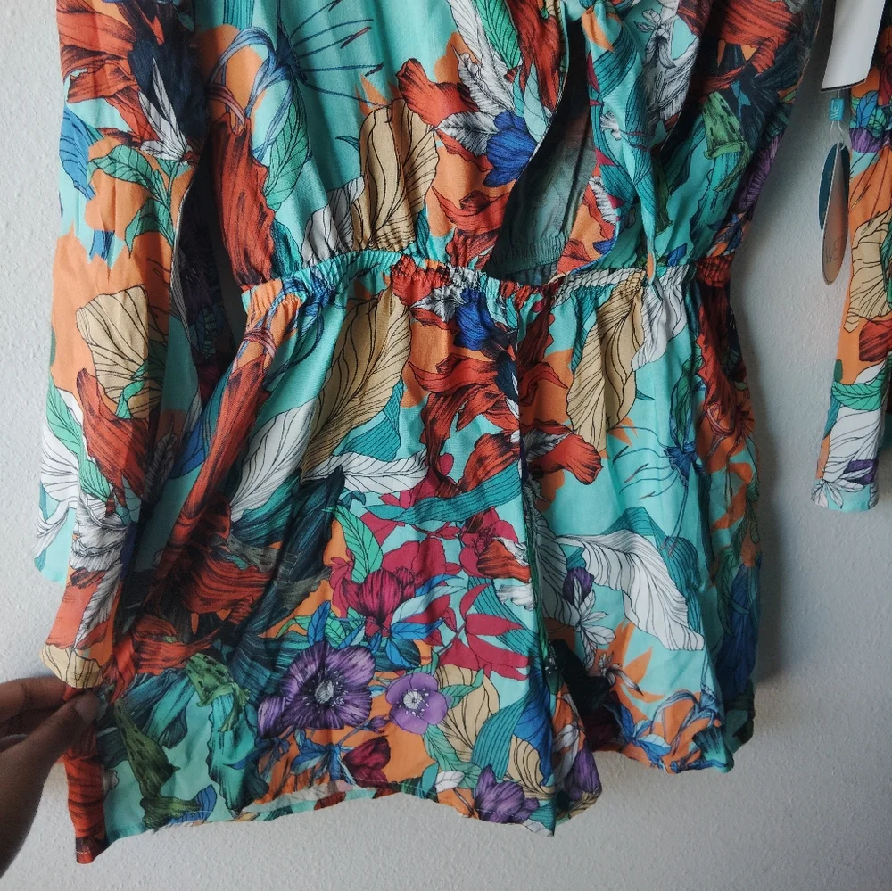 WET Swimsuit Coverup Floral Romper - Picture 4 of 6